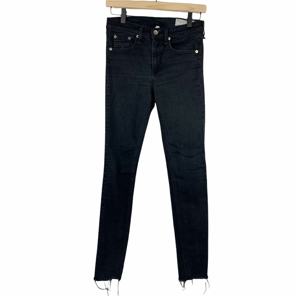 *SOLD* Rag & Bone Black Ankle Skinny Raw Hem Sz 27